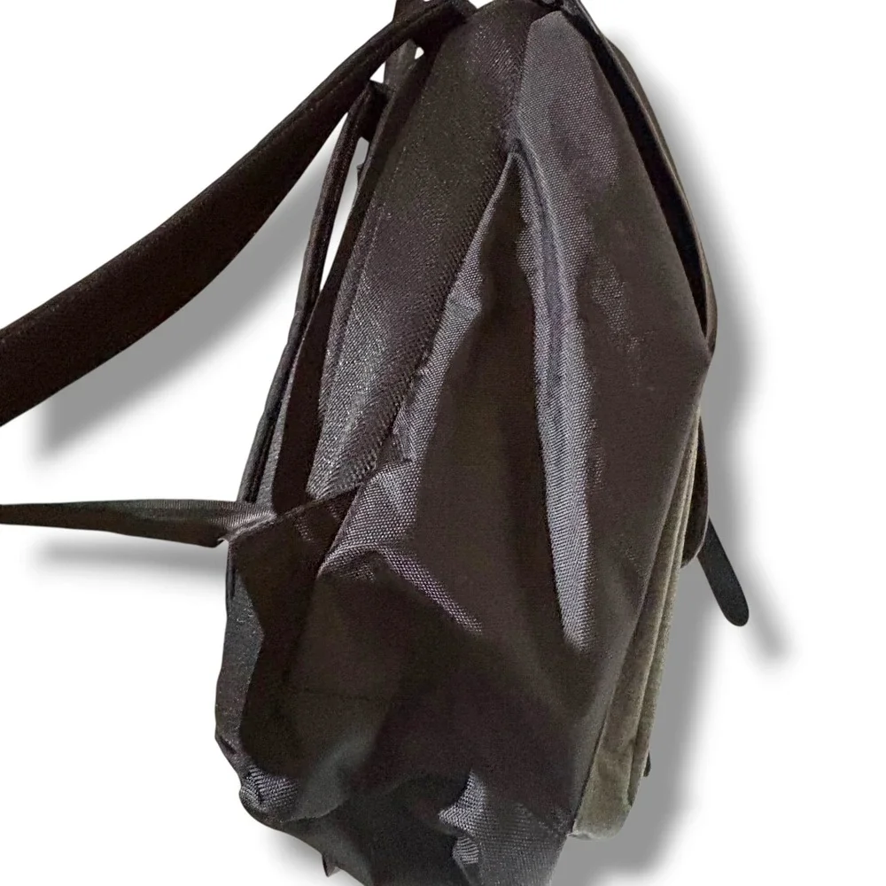 Original Penguin Black Grey Canvas Rucksack Backpack Laptop Sleeve Buckle Strap